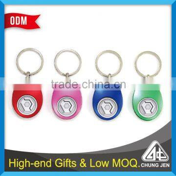 Low MOQ Red Color Plating Zinc Alloy Coin Holder Keychain photo-4