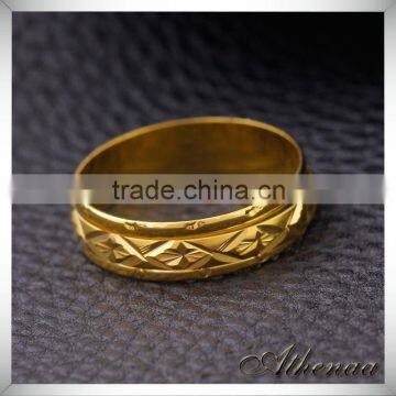 18k Gold Plated Fashion Simple Round Designs Copper Engagement Ring photo-3