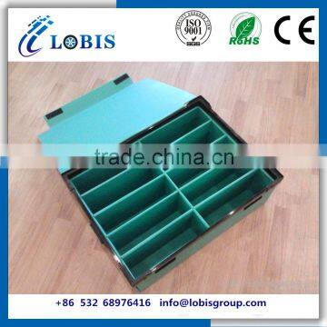 Colored Strong PP Coroplast Plastic Container With Lid Handle