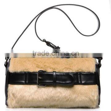 2013 Ladies handbag Evening bag Rabbit hair decoretion/replica handbag