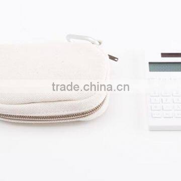 Zipper design custom canvas key coin bag with layer