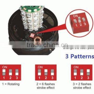 E-MARK SMD Flash Warning Light, ECE MARK 5050 SMD Toppower Warning Beacon(SR-BL-504S-3)Europe DIN Mount LED Beacons, 3 Functions