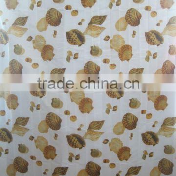 shell style polyester shower curtain with resin hooks