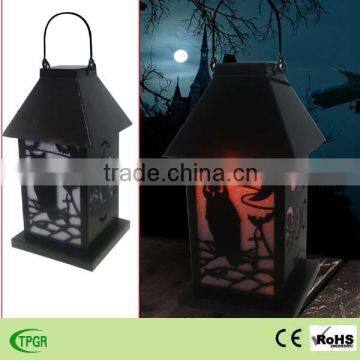 Metal solar lantern Halloween decoration for garden led light