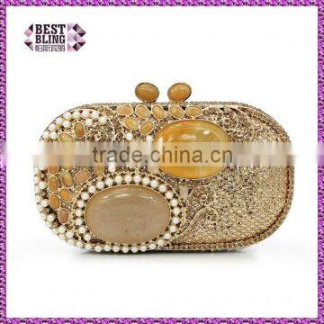 new agate gold crystal clutches party stone evening clutch hard shell evening clutch (88186A-G)