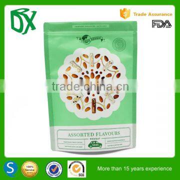 Exellent printing plastic sachets bag stand up with zipper pouch packing