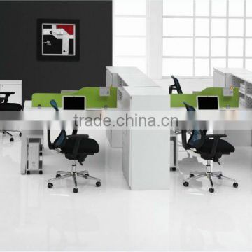 Hot-sale Modern and unique style four Seats Office workstation Desk furniture with steel file cabinet TA008