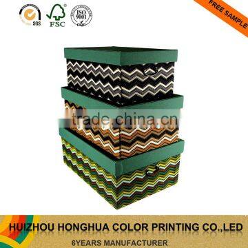 Fashion style canvas cardboard box packaging storage boxes with lids