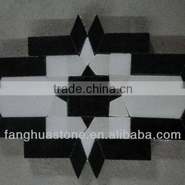 Black and white marble mosaic tile for wall decoration