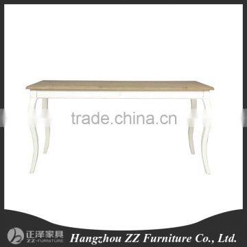 country style white wood dining table