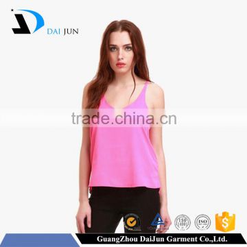 Daijun OEM china factory high quality 100% cotton plain pink women tank top