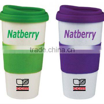 wholesale porcelain travel coffee mug with silicone lid for promotion with customized logo