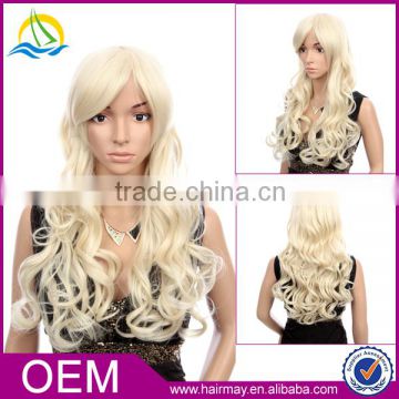 Wholesale cheap white/red/blond blue fashionable ombre synthetic wigs