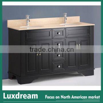 Double basin vanity solid wood bathroom cabinet bath-supplies