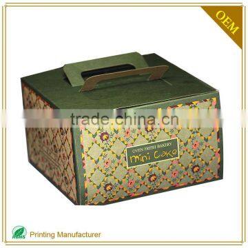 Recyle Brow Kraft Paper Cake Box With Handles Lids Template Custom