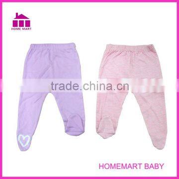 100% cotton infant and toddlers baby trousers with foot