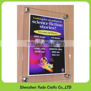 Wholesale clear slatwall acrylic sign holder, hanging plexiglass poster menu display rack