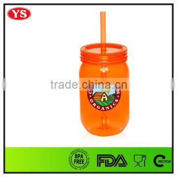 540ml Bpa Free Juice Plastic Bottle With Lid and Straw