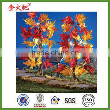 Set of 2 Solar Lighted Fall Leaves Garden Stakes