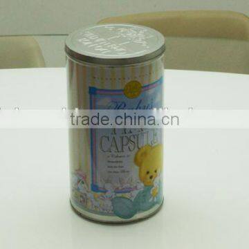 empty large tin can/round tin container