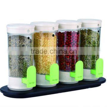 SINOGLASS 4pcs Round Plastic Precise Measurement Spice Rack Set