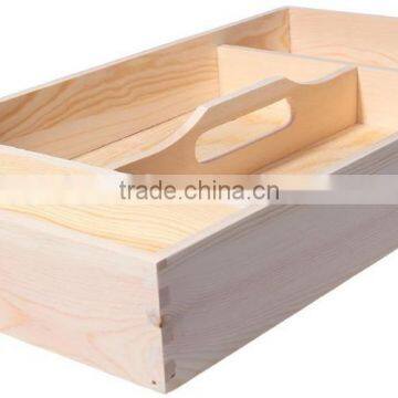 WOODEN CUTLERY STORAGE TRAY BOX