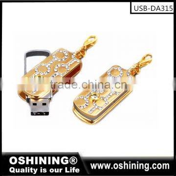 Wholesale Swivel USB Flash Memory/Crystal Thumb drive(USB-DA315)