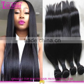 Wholesale 7a unprocessed Peruvian virgin hair sliky straight hair extension cheap real human hair extension