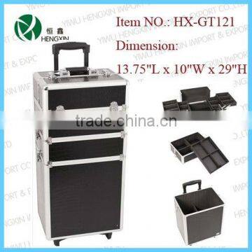 Professional trolly cosmetic case ,cosmetic case hard,large cosmetic train case