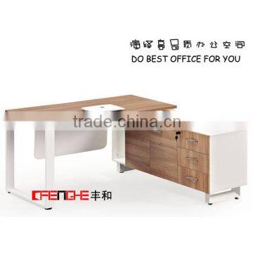 Elegant Fashion Design Office Manager Table In Wood With Cabinets GH-102