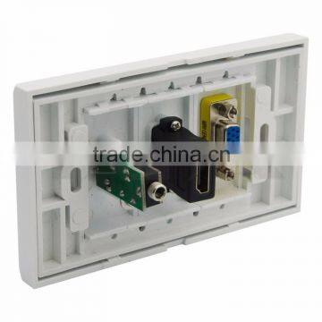 HDMI VGA 3.5MM Audio Wall Plate Support Customization