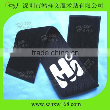 100mm width Customed logo black band unbrush elastic strap