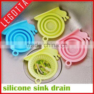 Novelty design silicone material colorful lovely portable sink drain filter