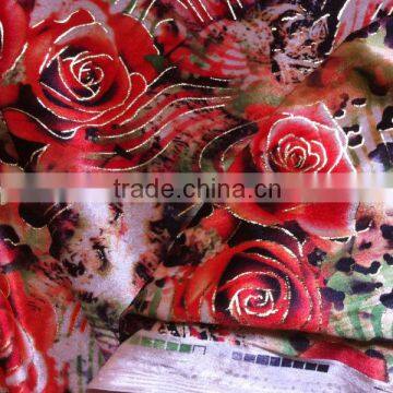 Gold Foil velvet fabric for Dress