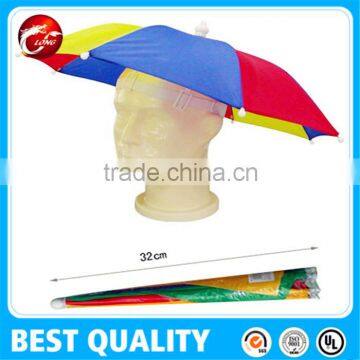 Top Quality Logo Printed Outdoor Umbrella Cap,umbrella hat,head umbrella