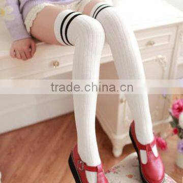 Wholesale Sexy girls knee high socks fashion young girls thigh high socks with little striped on top