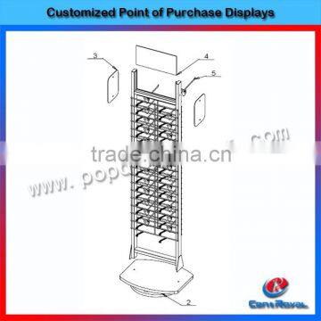 two sides floor rotating glasses display stand