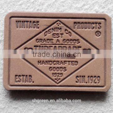 Fashion Jeans Brand Name Faux Leather Patch photo-6