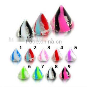 UV fancy cones lip body jewelry tongue barbell