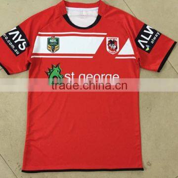 2016 custom design lycra polyester rugby jersey