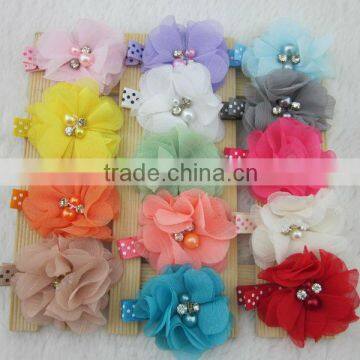 14colors Chiffon Hair Flower With 4.5cm Lined Alligator Hair Clips Girls Hair Clips Hair Accessories IN STOCK photo-5