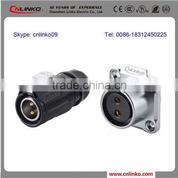 cnlinko waterproof circular 2pin connector for solar water pump solar controller