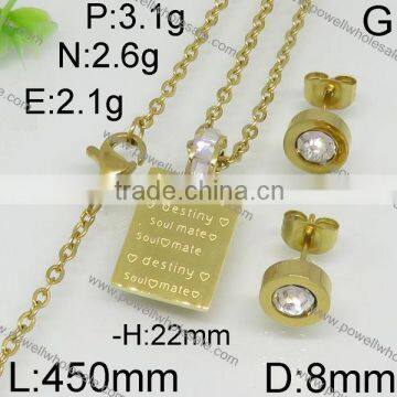 New Arrival Hot Stainless Steel Indian Gold Jewelry Set