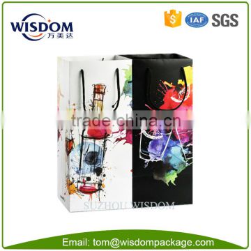 cheap customized wine bottle paper bags