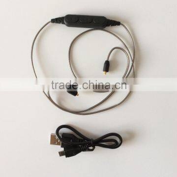 Pluggable Earphone Audio Cable Replacement Headphone Wire with Mic & Bluetooth Adapter for Shure SE215/315/535/846 UE900 XBA-H3