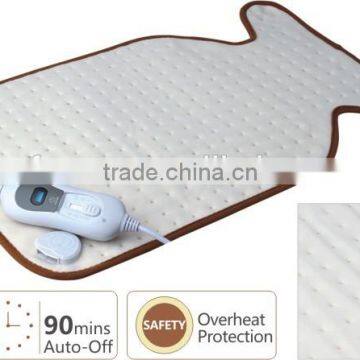 CE GS Fleece Cover Washable Fast Heating Auto Off 90 Mins 100W Electric Heat Pad For Back Pain