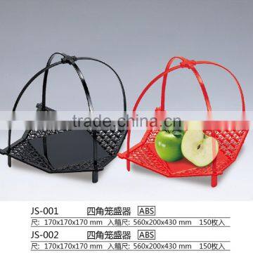 JS-001 Plastic Food Basket With Four Edge Warping