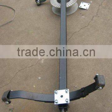 Trailer axle with ball steel hub