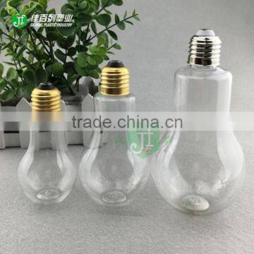 Factory supply Screw Alu.Cap Wholesale Plastic drinking Beverage Bottle 300ml Light Bulb custom plastic beverage bottles