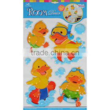 2 x Fantastic Removable 3D Wall Bedroom Room Stickers - Yellow Ducks Design